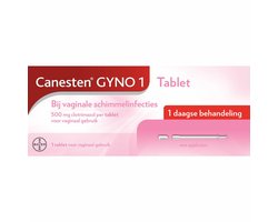 Canesten Gyno Tablet | 1-daagse Behandeling tegen Vaginale Schimmel | Doodt Schimmel, Verlicht Jeuk en Branderig Gevoel | Bevat 500 Mg Clotrimazol