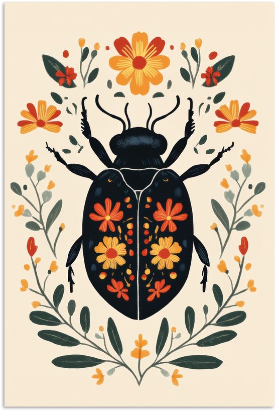 Affiche 40x60 cm - Fleurs - Oranje - Plantes - Déco - Posters - Décoration chambre - Décoration Décoration murale salon - Décoration murale chambre