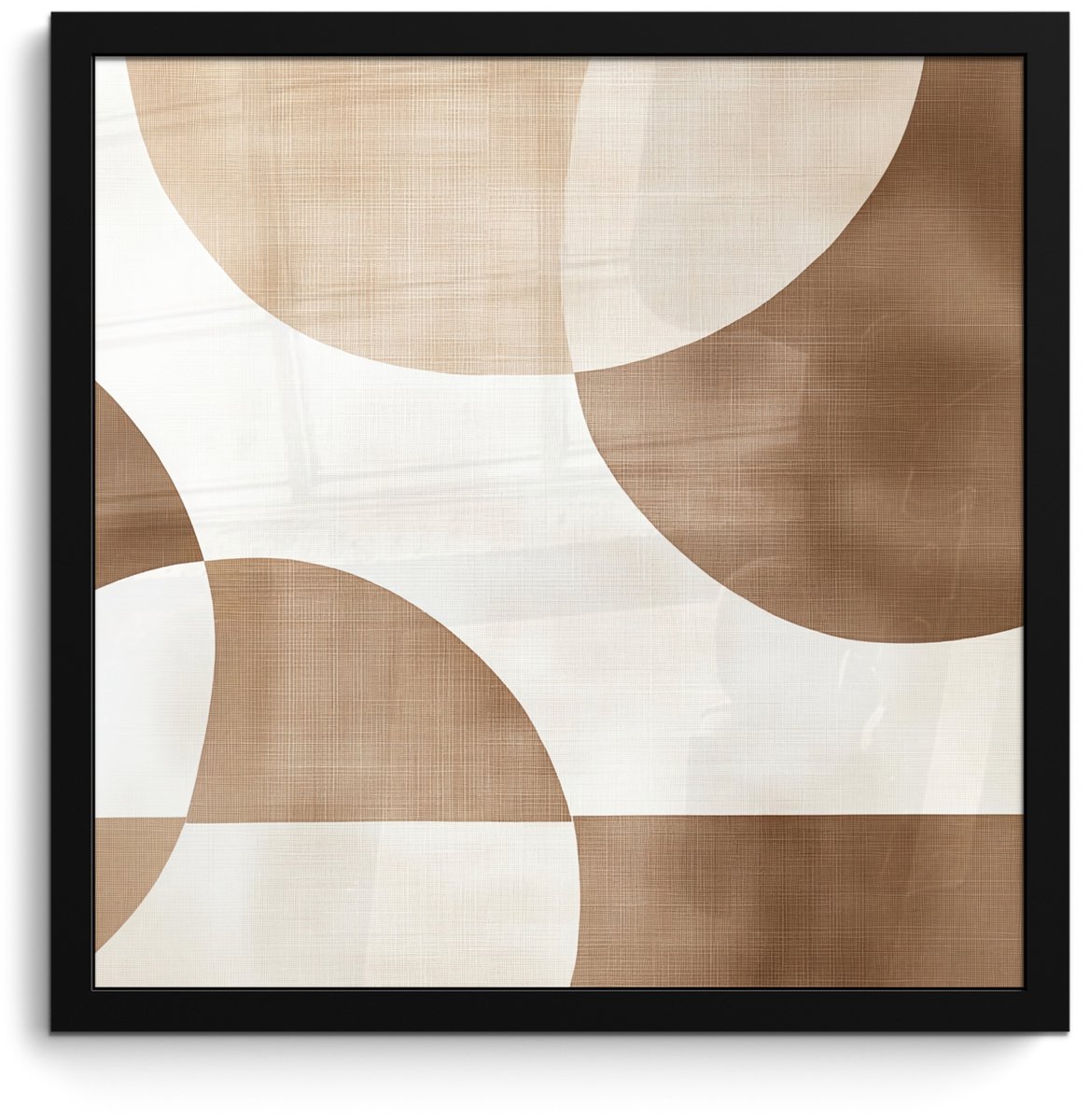 FrameYourWall Poster in lijst - Fotolijst 40x40 cm - Posters - Snijdende cirkels - Overlappende vlakken - Posterlijst zwart - Decoratie - Wanddecoratie woonkamer - Muurdecoratie slaapkamer