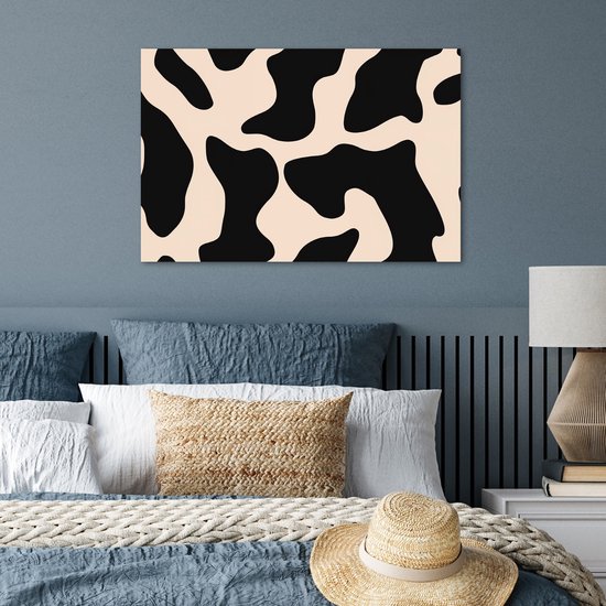 Affiche 90x60 cm - Motif pois - Vache - Beige - Posters - Décoration chambre - Décoration murale salon - Décoration murale chambre