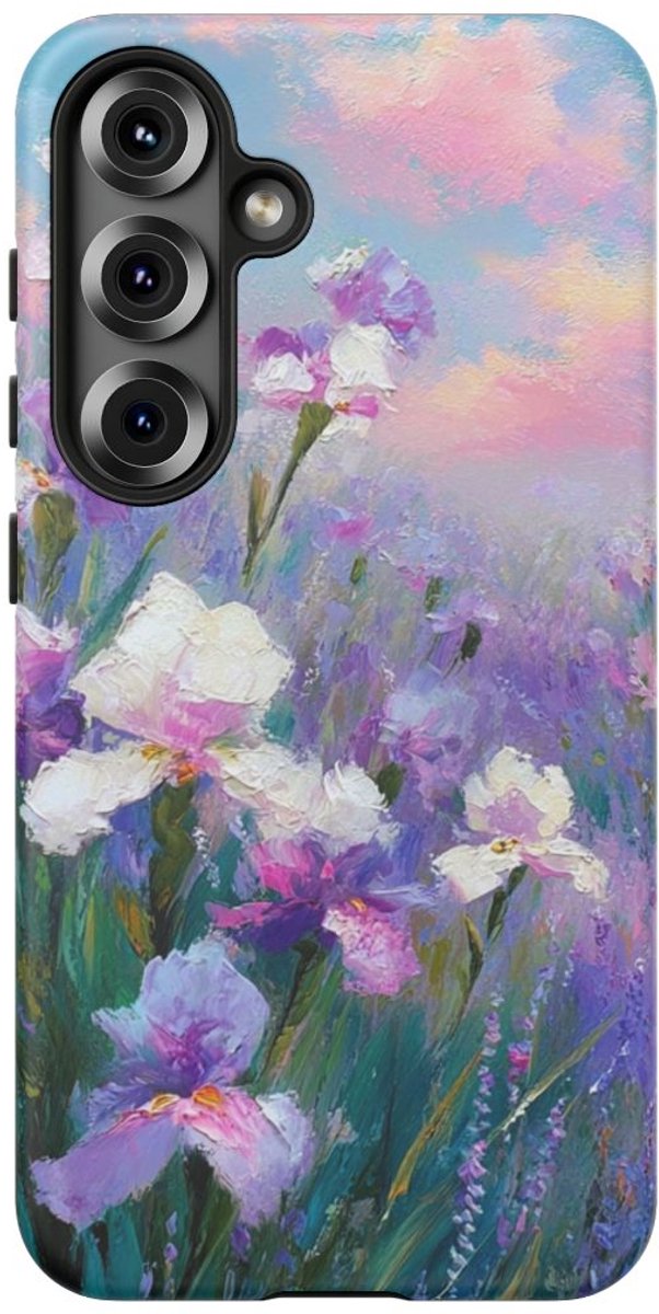 Pastelkleurige Irisbloemen Schildering – Telefoonhoesje Geschikt voor Samsung Galaxy S25