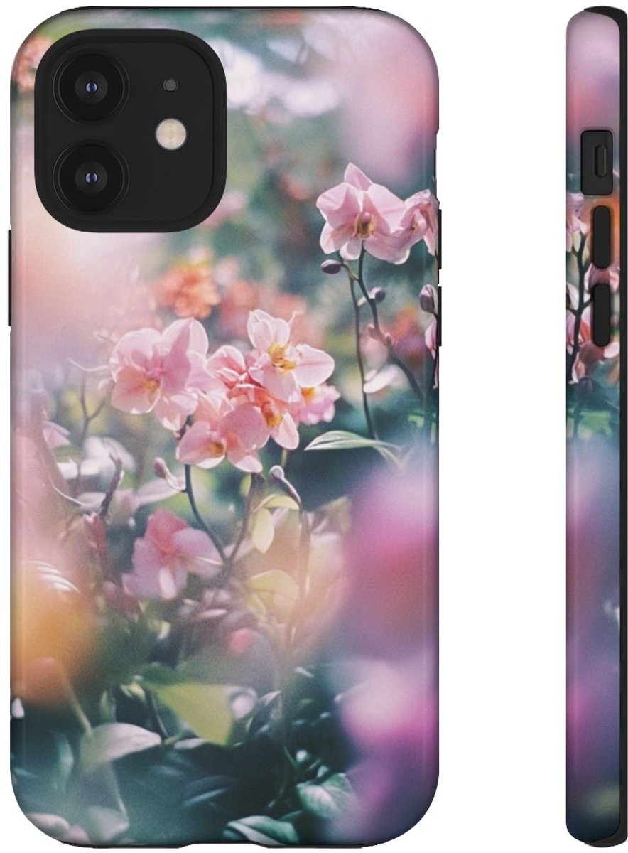 Zachte Roze Orchideeën Bloemenprint – Telefoonhoesje Geschikt voor iPhone 12