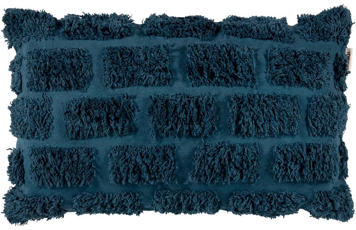 Tufted Sierkussen - 30x50 cm - Donker Blauw