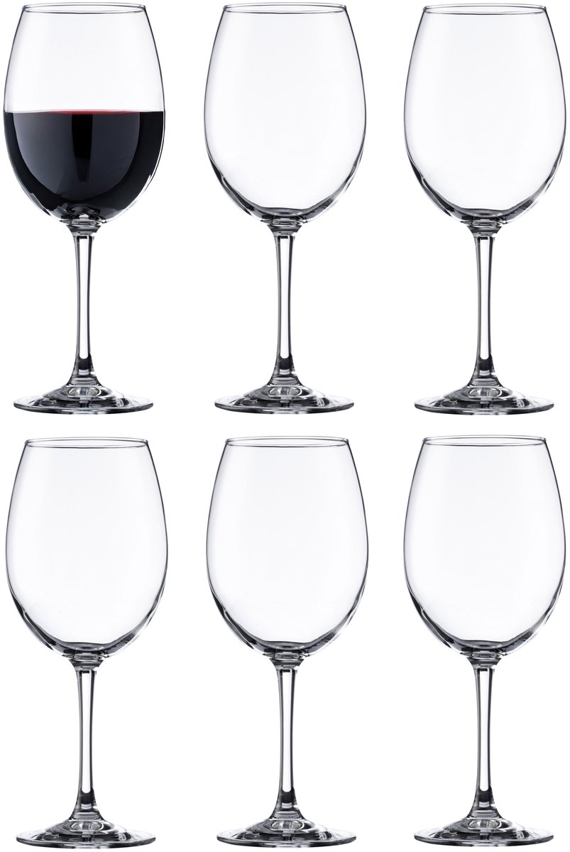 Vicrila wijnglazen Pinot - 12x stuks - voor rode en witte wijn - 580 ml - 23 x 9 cm - transparant - Horeca kwaliteit - Hard glas