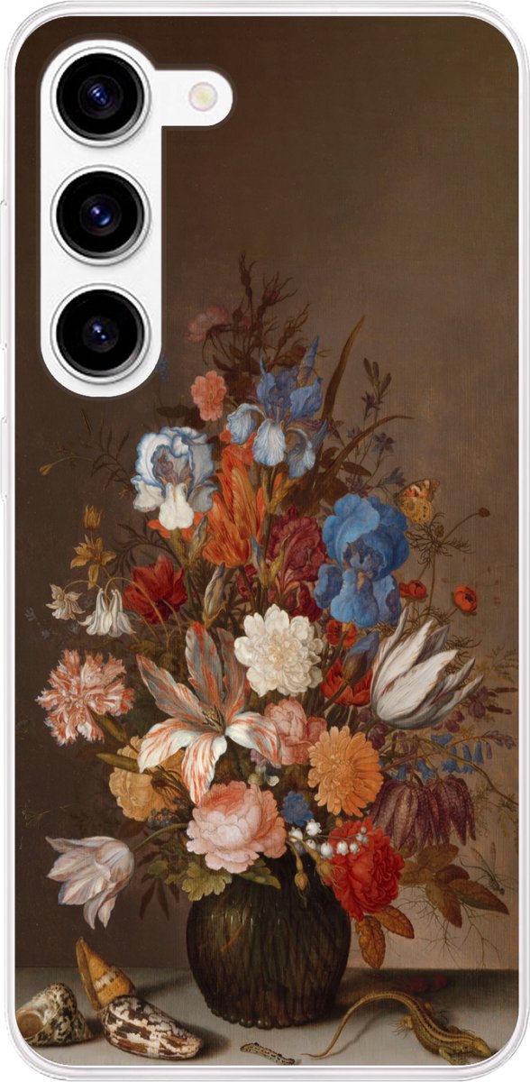 Telefoonhoesje Geschikt voor Samsung Galaxy S23 hoesje - Stilleven met bloemen - Kunst - Oude meesters - Siliconen Telefoonhoesje Telefoonhoesje