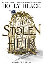 Boekomslag van "The Stolen Heir" door Holly Black met een gouden dolk en een vogel op een takkenkoepel.