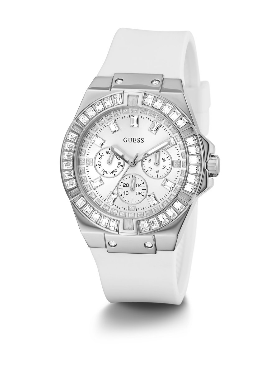 Guess Venus Multi-Function Watch Zilverkleur Roségoudkleur Case: 100% Stainless Steel | Armband: 100% Silicone 39 GW0118L4
