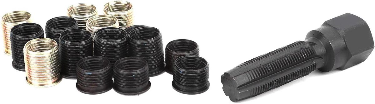 Allecto Plus - M14x1.25 bougieschroefdraad reparatiegereedschap van koolstofstaal - Voor auto motorfiets - Universele schroefkraan - Opnieuw schroefdraadset