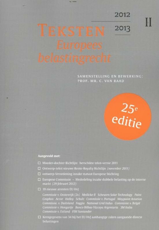 Teksten EU belastingrecht 2012/2013 - cover