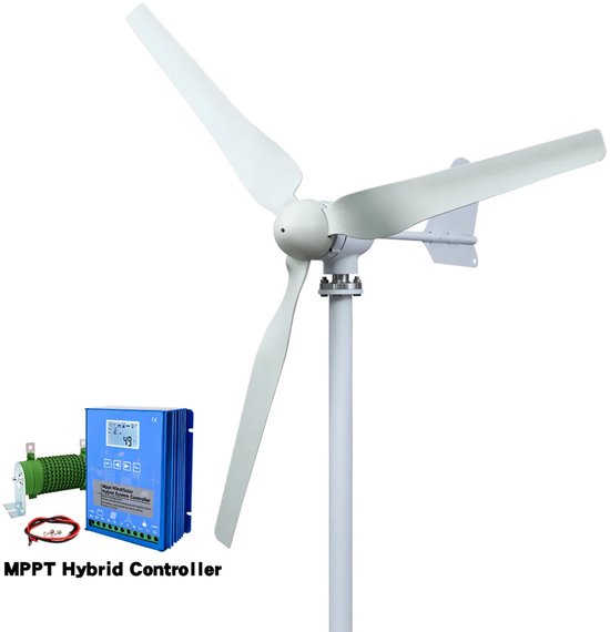 Foto: Windturbine windturbine generator windmolen 4000w 48v windenergie met lcd hybride controller stille en effici nte 3 bladige oplossing horizontale geluidsarme windgenerator voor huishoudelijk gebruik