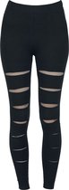 Legging noir Gothicana avec trous en maille - Femme - XXL