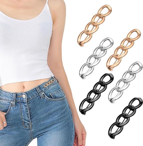 4 Set Broek Taille Tightener, Verstelbare Taille Gesp Set Extra Knoop Voor Jeans Om Strakker Maar Te Maken