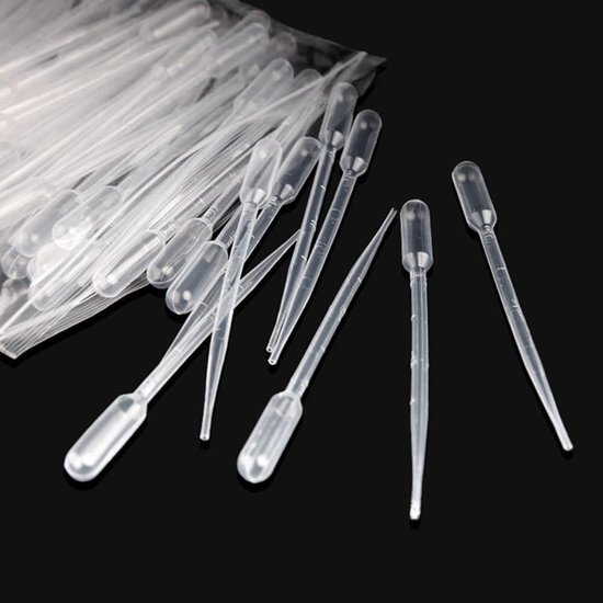 Allecto Plus - 200 stuks 3 ml herbruikbare plastic pipetten voor laboratorium - Transparante meetpipetten - Wegwerp pipetten met schaal - Transferpipetten voor klaslokaal experiment - Parfum etherische oliën - Pipet dispenser van Allecto Plus — afbeelding 5