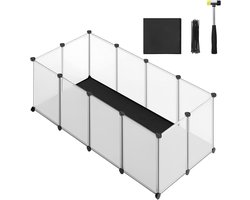 Small Animal Enclosure Playpen with Removable and Waterproof Base for Hamsters Rabbits Guinea Pigs 125 x 63 x 42 cm White LPC009W01