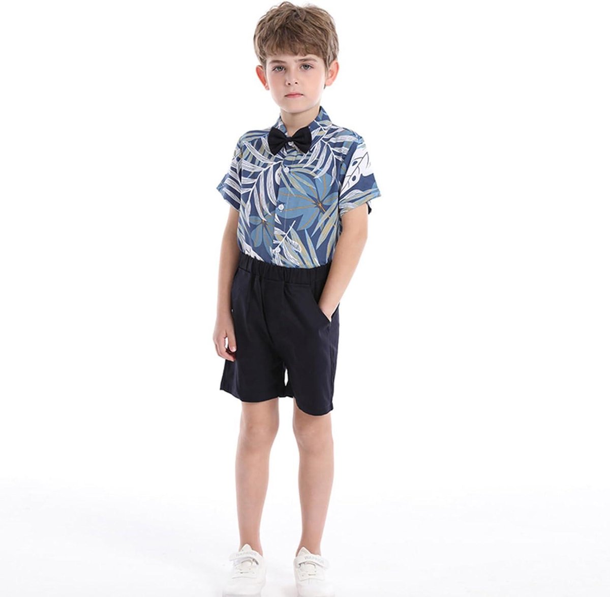 Yoolhamy Hawaiiaanse shirt en shorts voor peuters, jongens, set met Yoolhamy Hawaiiaanse shirt en shorts voor peuters, jongens, set met