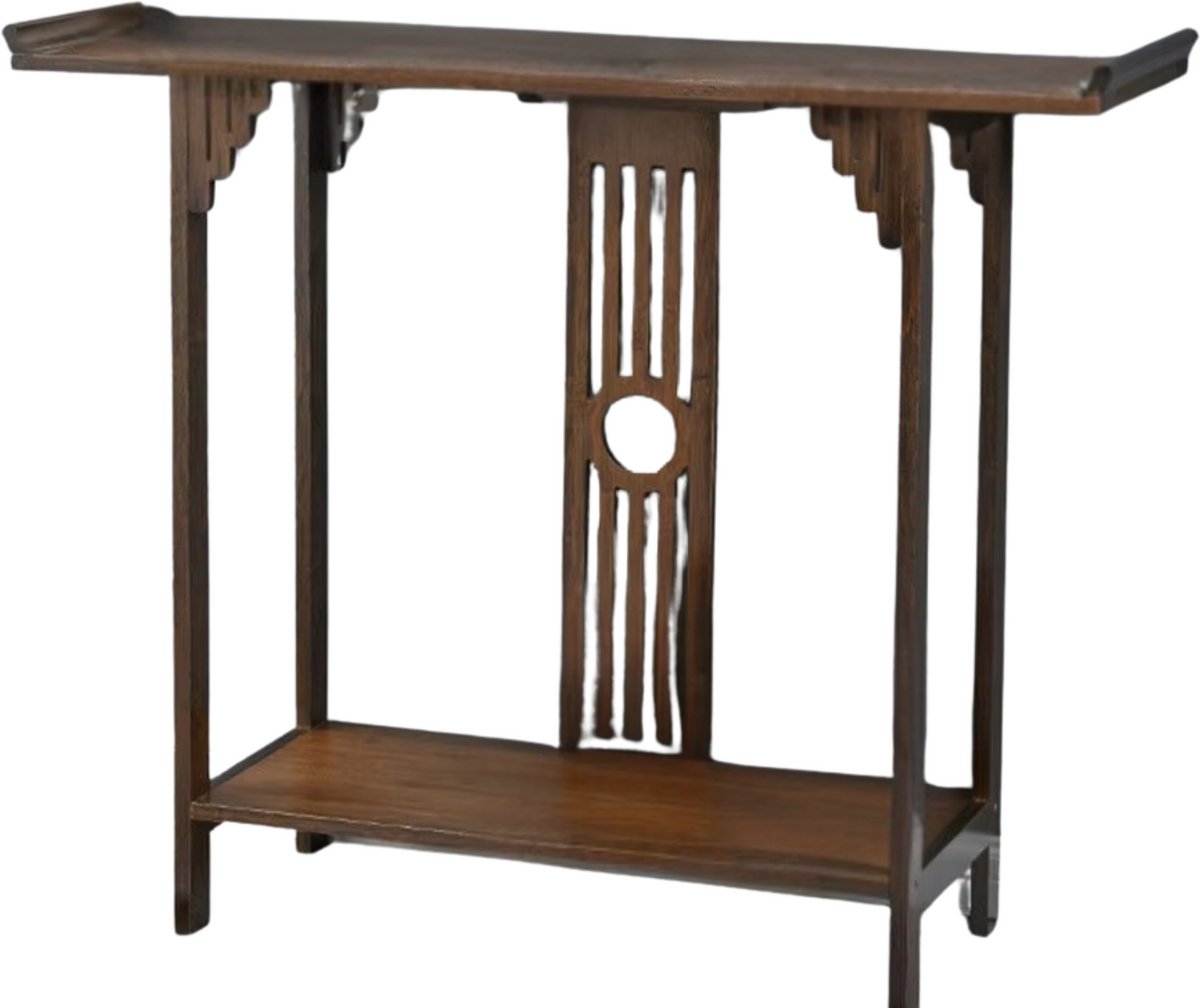 Chineese consoletafel - Wandtafel met lades - Wit Marmerlook met goud - Haltafel - Sidetable - 82cm