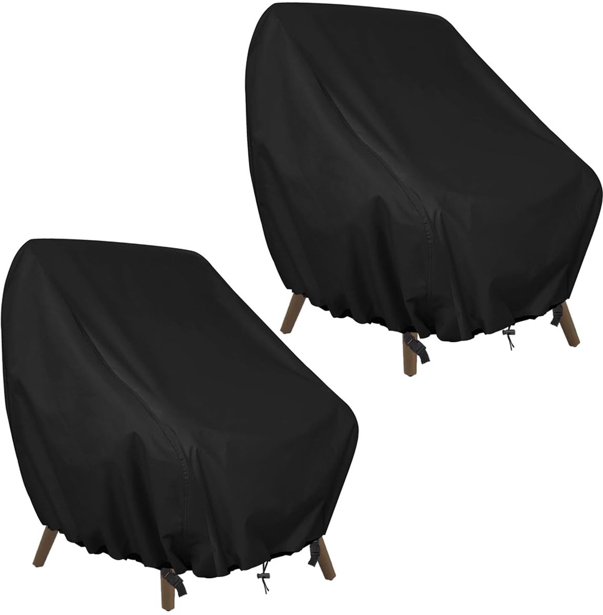 Ibenzoa Buitenstoelhoes Set van 2 - Weerbestendige Bescherming voor Tuinmeubilair, 89 x 97 x 74 cm zwart