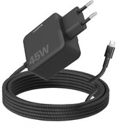 Chargeur USB-C Xssive 45 W pour ordinateur portable - Chargeur rapide universel - 3,3 V à 21 V - Câble USB-C intégré de 1,8 m