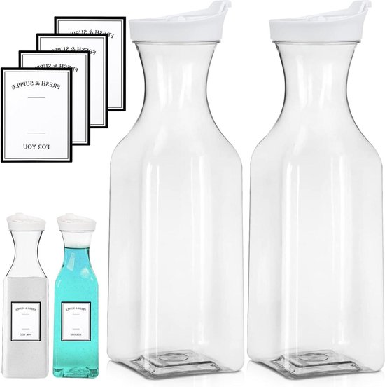 4 Stuks Herbruikbare Wasmiddel Opbergbox 1.5L - Transparante PET Wasmiddeldispenser