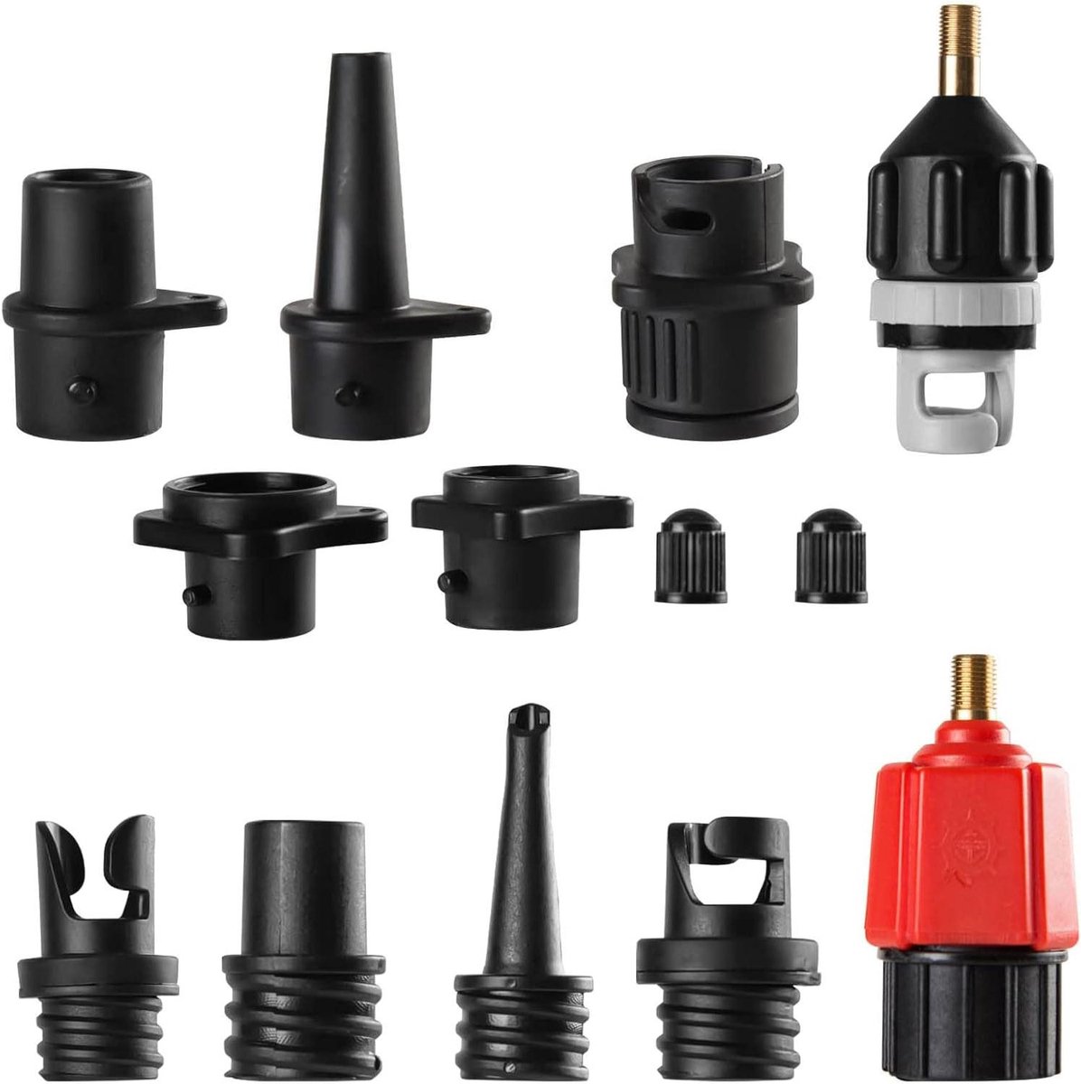 Allecto Plus - Opblaasbare paddle board ventieladapter met luchtpompmondstukken - Voor SUP-board en boot