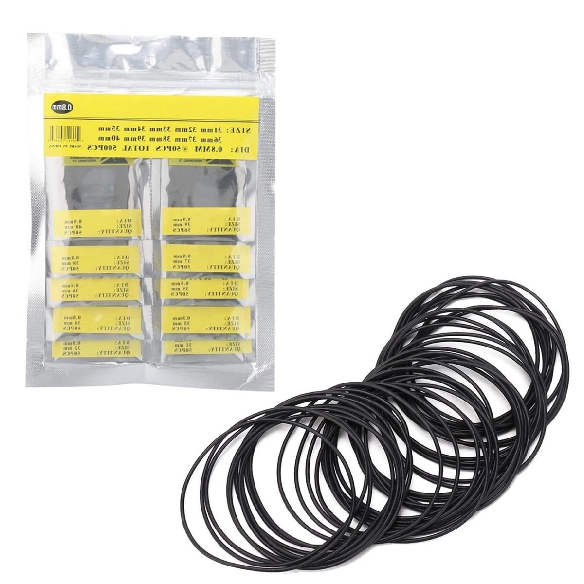 Allecto Plus - Horloge Achterkant Afdichting Voor Horloge Reparatie Gereedschap - 500 Stuks O-ring Rubberen Afdichting - Vervangende O-ringen voor Horlogeback - Maat 16-40mm - Horloge O-ringen 0.8-500 stuks.