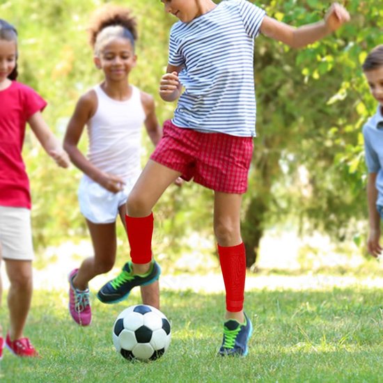 Allecto Plus - Voetbalsokken voor kinderen - Sportsokken voor beginners - Rood, blauw, zwart - Maat 32 - Geschikt voor hardlopen en voetbaltraining van Allecto Plus — afbeelding 3