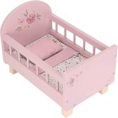 Little Dutch Poppenbed – Soft Flowers – Roze Hout