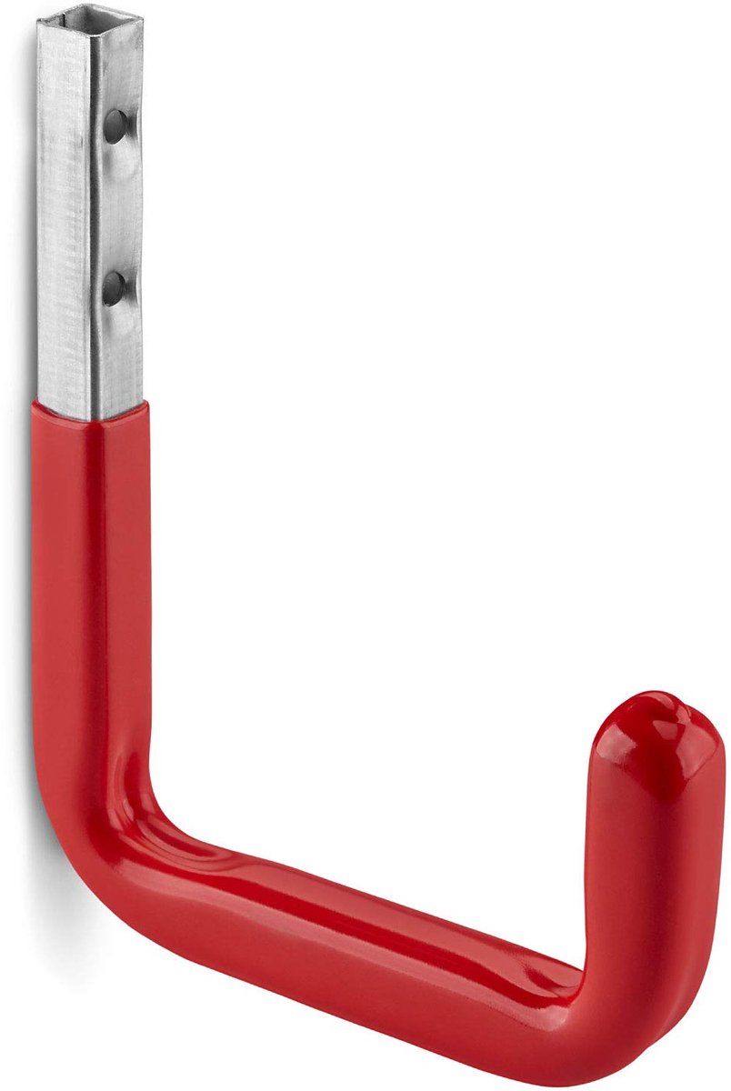 10 stuks Orgatech gereedschapshaken staal 140 x 115 mm met rood beschermrubber. Draagvermogen: 30 kg