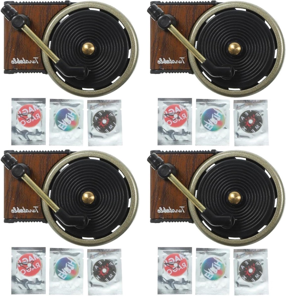 - Aromatherapieset voor Auto - Luchtverfrisser - Retro Platenspeler - Geurclip - Parfumclip