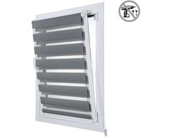 Storesdeco - EasyFix Duo rolgrodijnen, rolgordijn zonder boren, Zilver, 90x180 cm