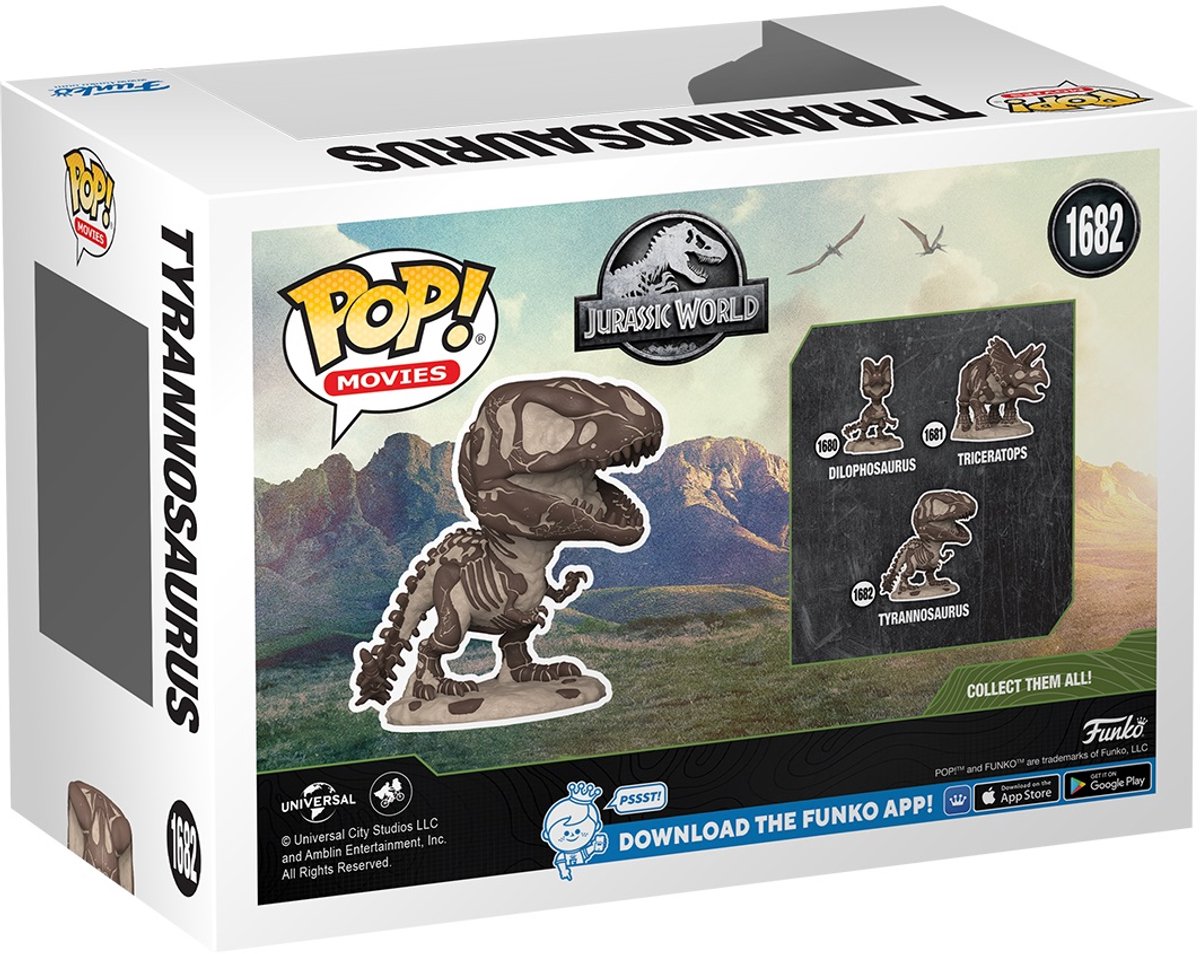 Funko Pop! Jurassic World T-Rex Fossil #1682 - 9,5 cm thumbnail 2