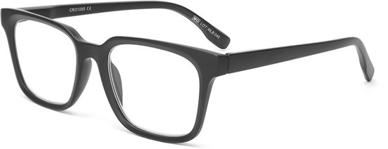 MyReadingGlasses.nl - Croon - lunettes de lecture - lunettes de lecture avec correction - Femme - Homme - SET - Carré 3 - pièce - couleur - Velours noir - Avec correction +0,50
