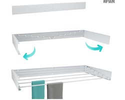 RFWR® Wanddroogrek XL Inklapbaar - 100 cm Breed - 6m Drooglengte - Stevig en Duurzaam Design - Muurbevestiging - Eenvoudig te Monteren