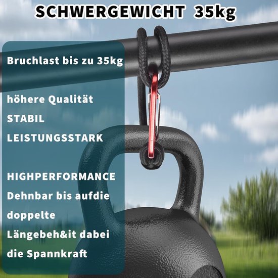 Spanrubber 20 cm met haak, 10 stuks - Cavalo Stal- en Weidetechniek