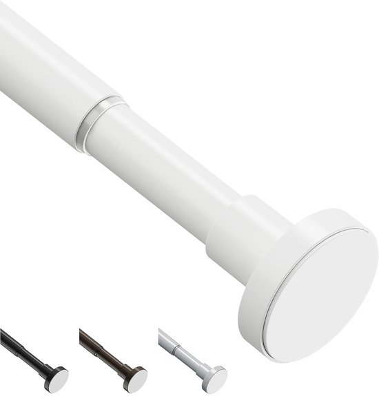 Zelfklemmende douchegordijnstang (van 135 tot 250 cm) Wit - Badkamer decoratie