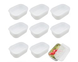 Diepvriesbakjes klein, 8 stuks bewaarbakjes met deksel kunststof 280ml herbruikbare snackbakjes voedselbewaarbakjes set kunststof bakje voor het bewaren van snacks fruit kruiden sauzen