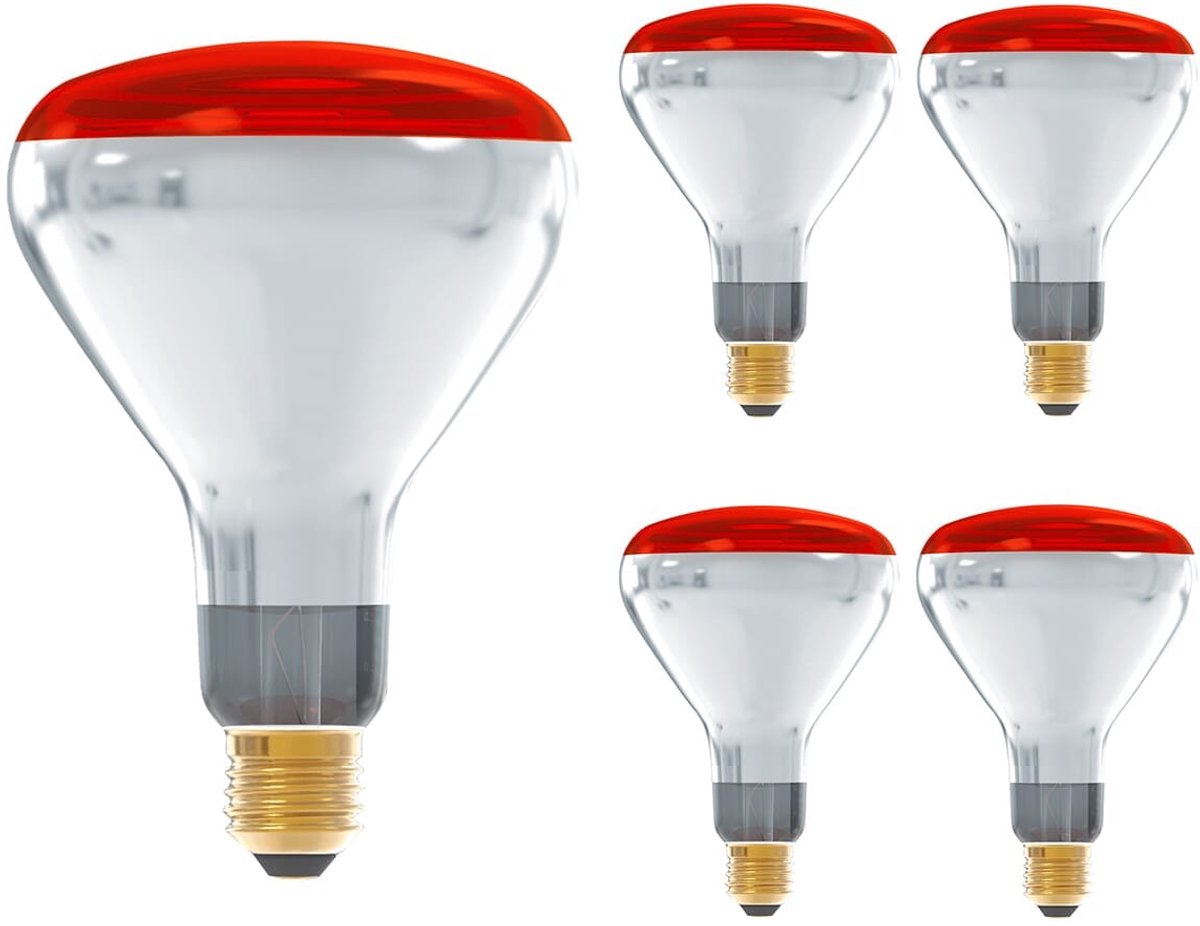 Technik R125 Infraroodlamp E27 150W - 1250lm - 2700K - Half Rood Licht - Warmtelamp - 5 stuks