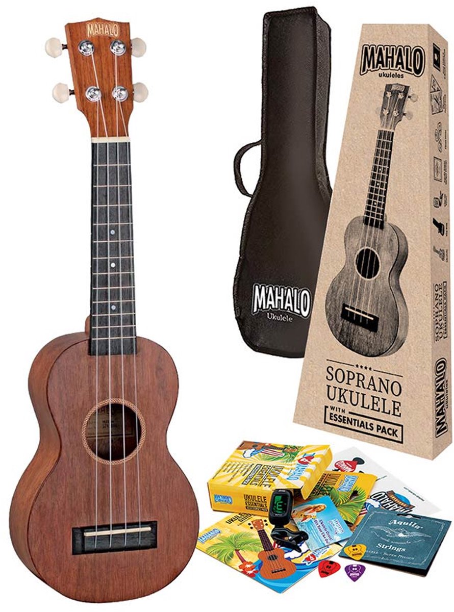 Mahalo MJ1TBRK Java Series Sopraan Ukulele Pakket Transparant Bruin