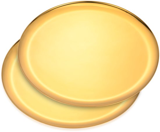 Wit & Gouden Schaal Groot Porselein 31 cm 12.2 Ronde Serveerschaal Presentatie Plaat