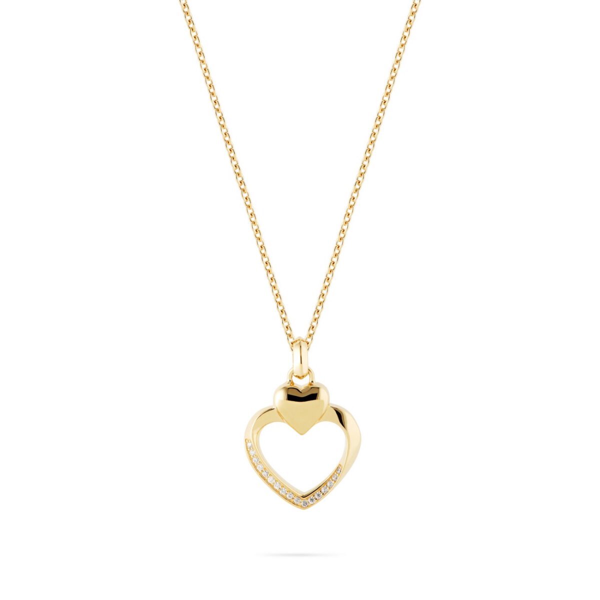 Jette - 89208021 - Ketting - Dames - 925 Zilver - geel verguld gepolijst met Zirkonia - 48cm