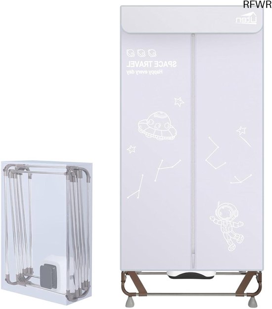 RFWR® Draagbare Elektrische Wasdroger met Grote Capaciteit - 170 cm, 1500 W, Sneldrogend Design