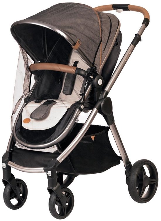 Babyono - Klamboe / Muggennet voor kinderwagen - Universeel - Zwart van Merkloos — afbeelding 4