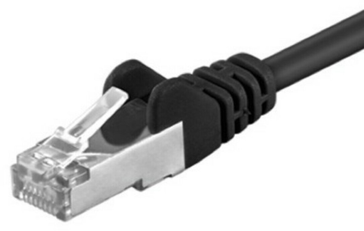 CAT5e FTP patchkabel - 0,50 meter zwart - netwerkkabel - internetkabel - UTP kabel - RJ45 - 1000 mbit/s