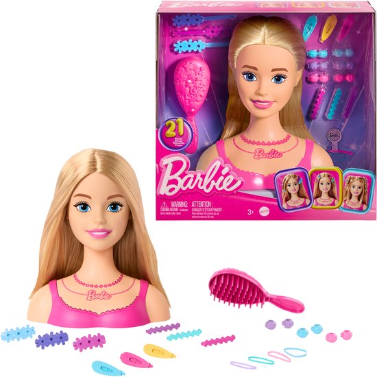Barbie KapKop Met 21 Accessoires - Blond Haar - 5565142 - Haarstyling - Stylinghoofd - Mattel — afbeelding 2