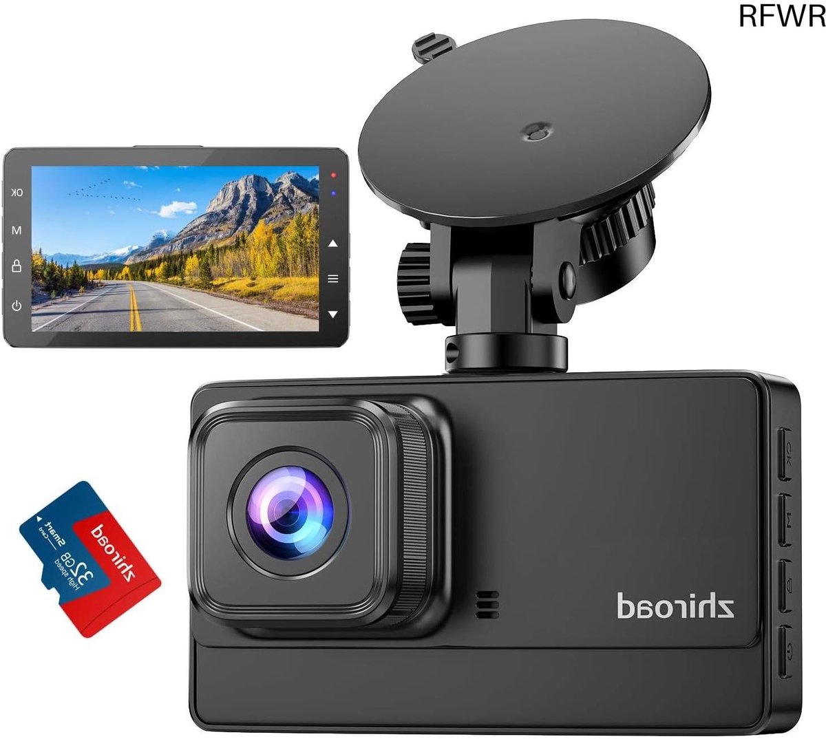 RFWR® Dashcam Auto 1080P FHD met Nachtzicht en G-Sensor | 3 Inch IPS Scherm, 176° Groothoek en Parkeermodus