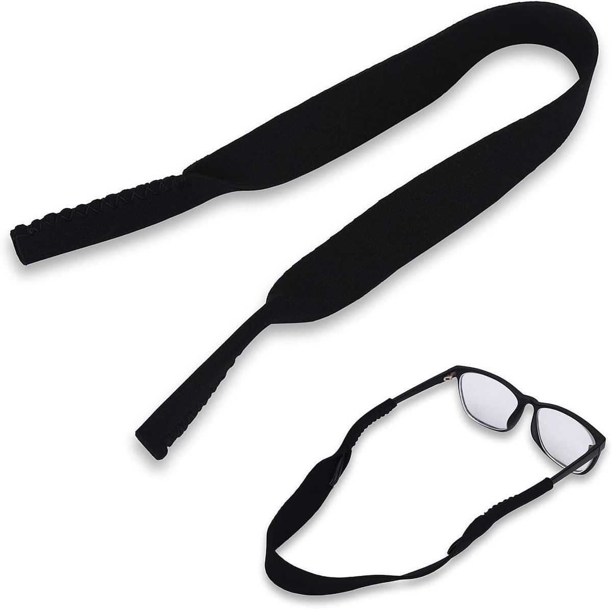 Image of 5-delige set sportbril elastische banden voor sportbrillen en zonnebrillen zwart One Size - Verstelbare sportbrilbanden