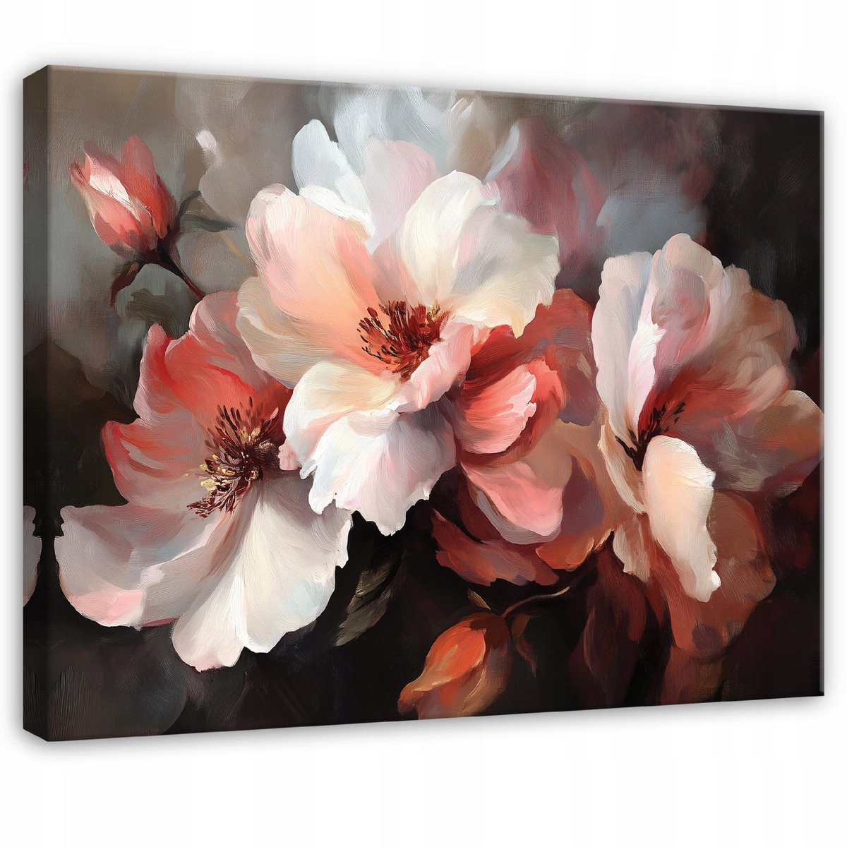 WALLARENA Canvas schilderij - 60x40 cm - moderne 3D bloemen voor slaapkamer, woonkamer en keuken multikleurig
