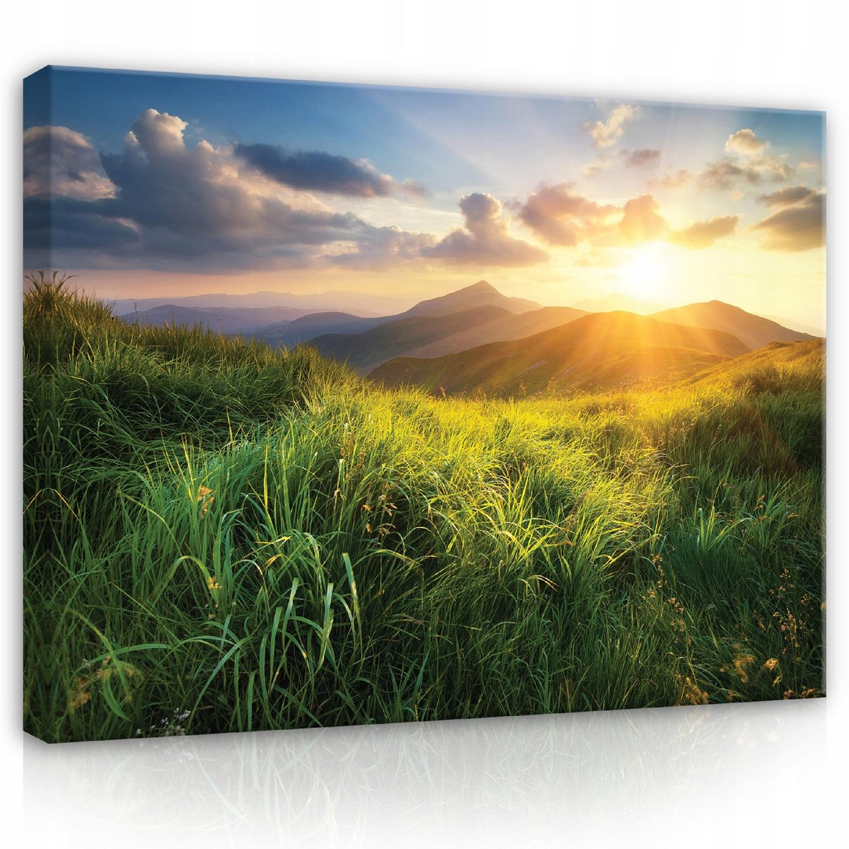 WALLARENA Canvas schilderij - 120x80 cm - Berglandschap natuur op doek multikleurig