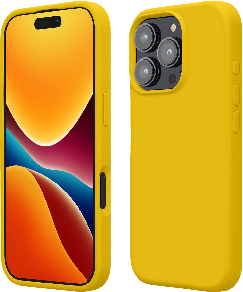 kwmobile telefoonhoesje geschikt voor Apple iPhone 16 Pro Max - Hoesje met siliconen coating - Smartphone case in stralend geel