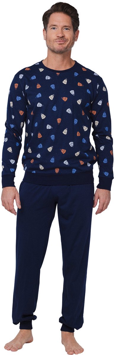 Pastunette - Pyjama - Beanie Bonanza - Katoen/Polyester - Blauw - Maat M